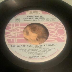 💥3/$20 Vintage Simon & Garfunkel “Bridge Over Troubled Water” 45 RPM vinyl